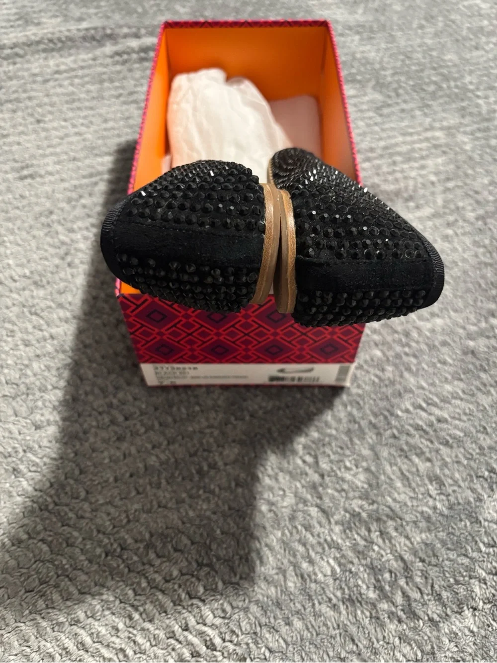Tory Burch Black Studded Ballet Flats